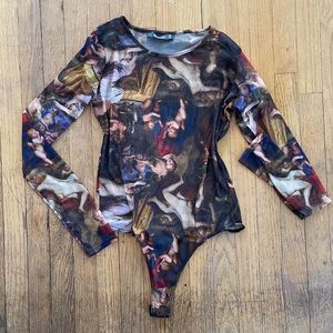Renaissance painting mesh bodysuit